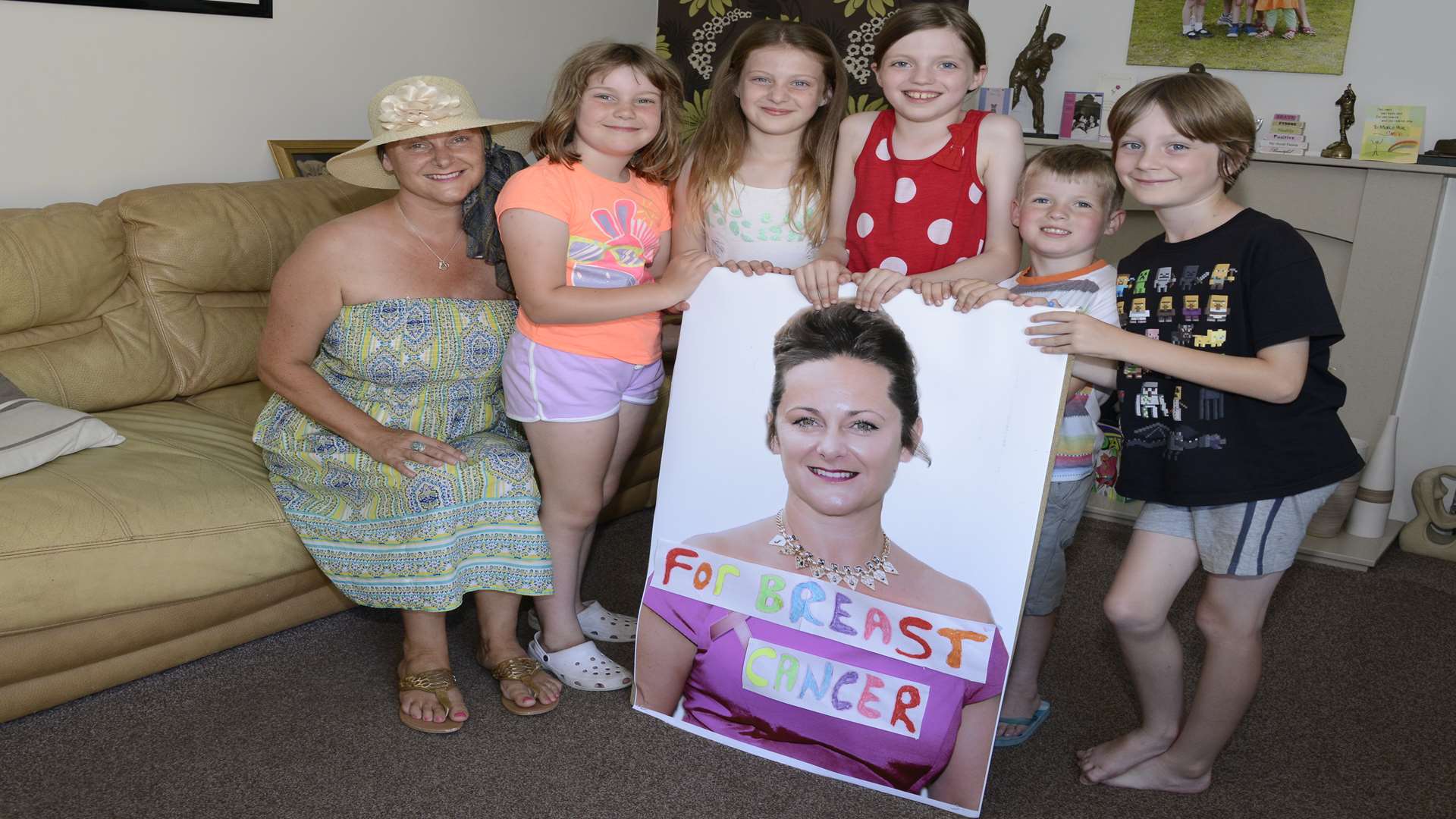 Debbie's children and their friends sold sweets in aid of Breast Cancer Care. Picture: Paul Amos