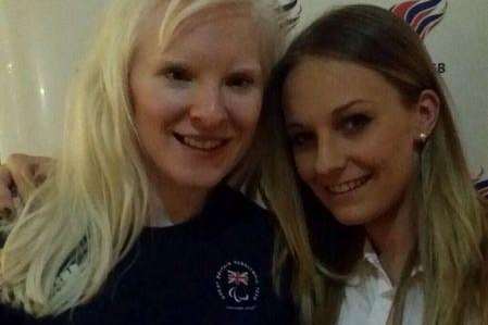 Charlotte Evans (right), who is guide to Kelly Gallagher