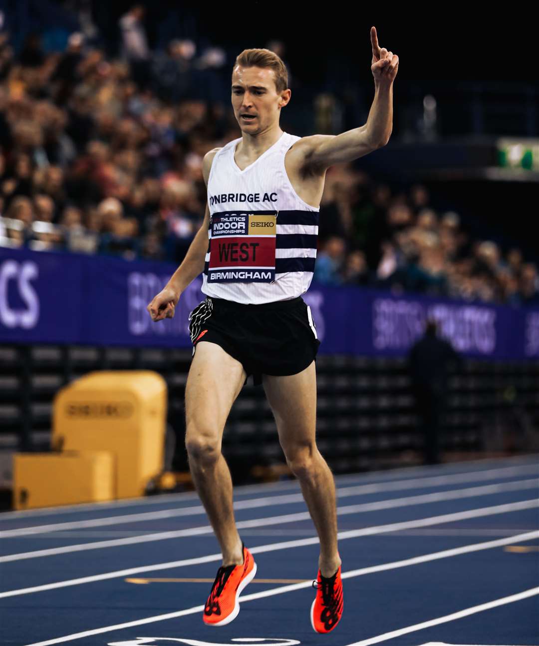 James West of Tonbridge Athletic Club won at the British Indoor Athletics Championship in the 3,000m race. Picture: Julie Fuster