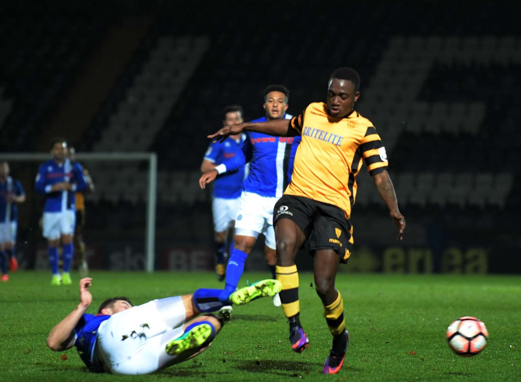 Jamar Loza looks to get at the Rochdale defence Picture: Barry Goodwin