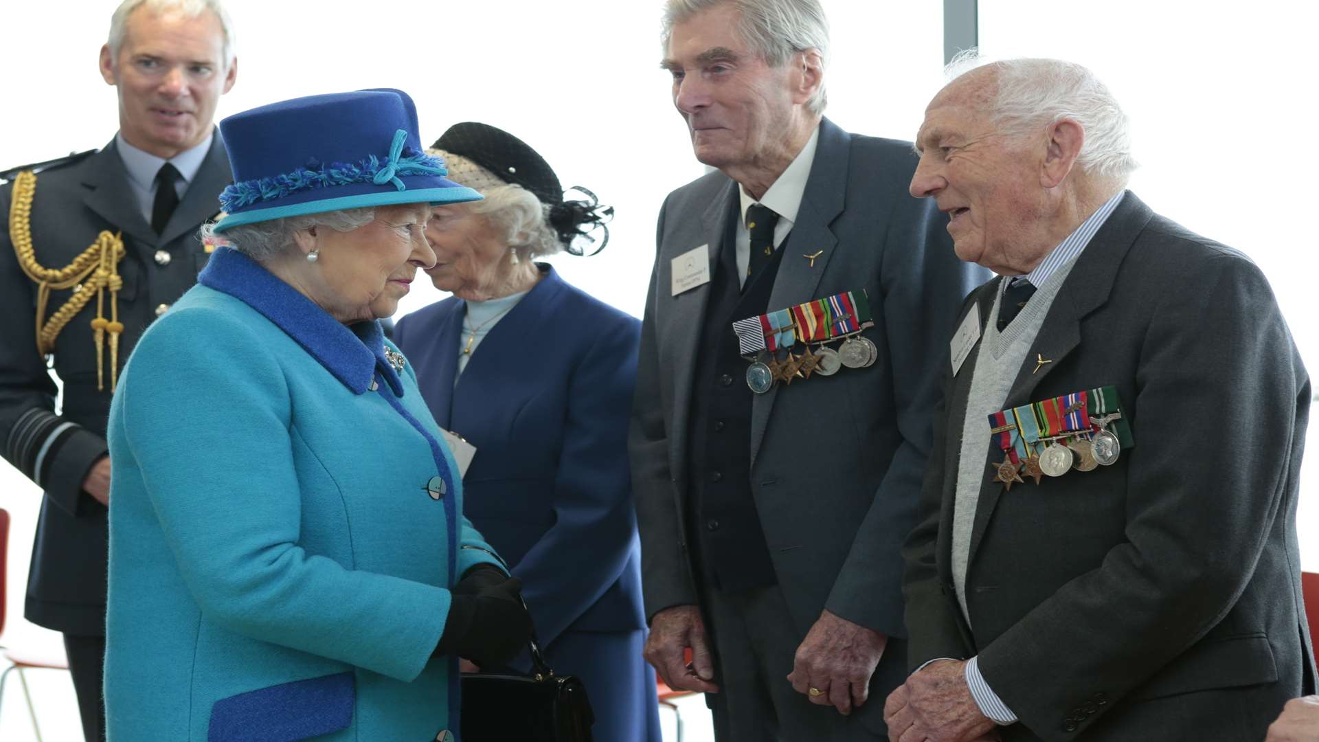 The Queen chats with Sqn Ldr Pickering during the opening of The Wing at Capel-le-Ferne last year. Picture: Martin Apps