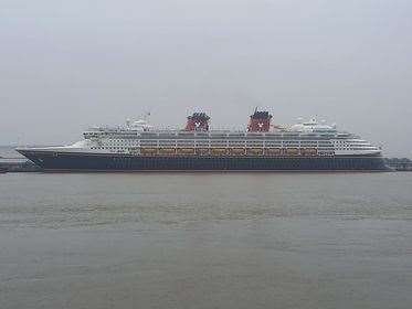 This picture of the Disney Magic ship was taken by Sean Pearce from Gravesend Pier