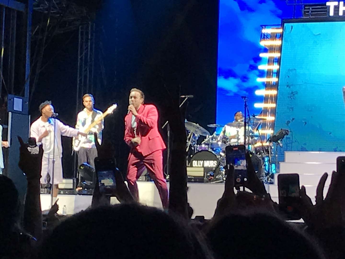 Olly Murs performing at the Hop Farm last night