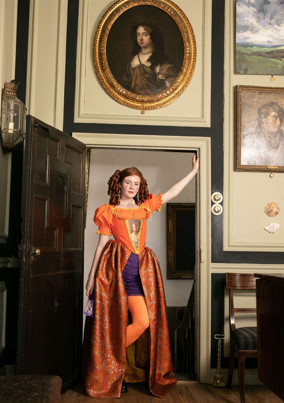 The Changeling Theatre are off on their summer tour Pictured: Rhianna McGreevy (Nell Gwynn) under a portrait of Nell Gwynn Picture: Nicholas Dawkes