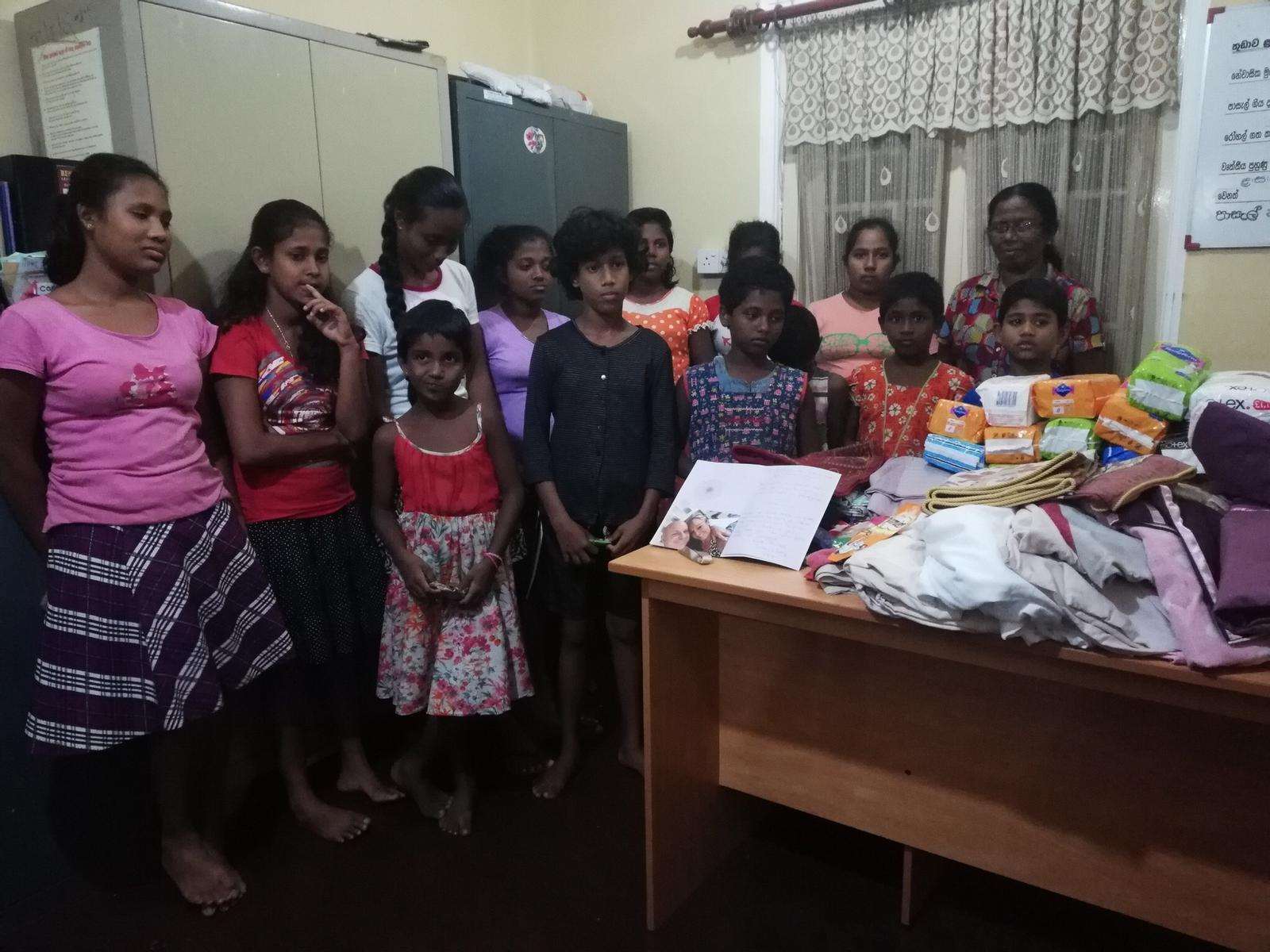 Girls at Tudawe children's home in Sri Lanka recieve the first parcel of donations (6772595)