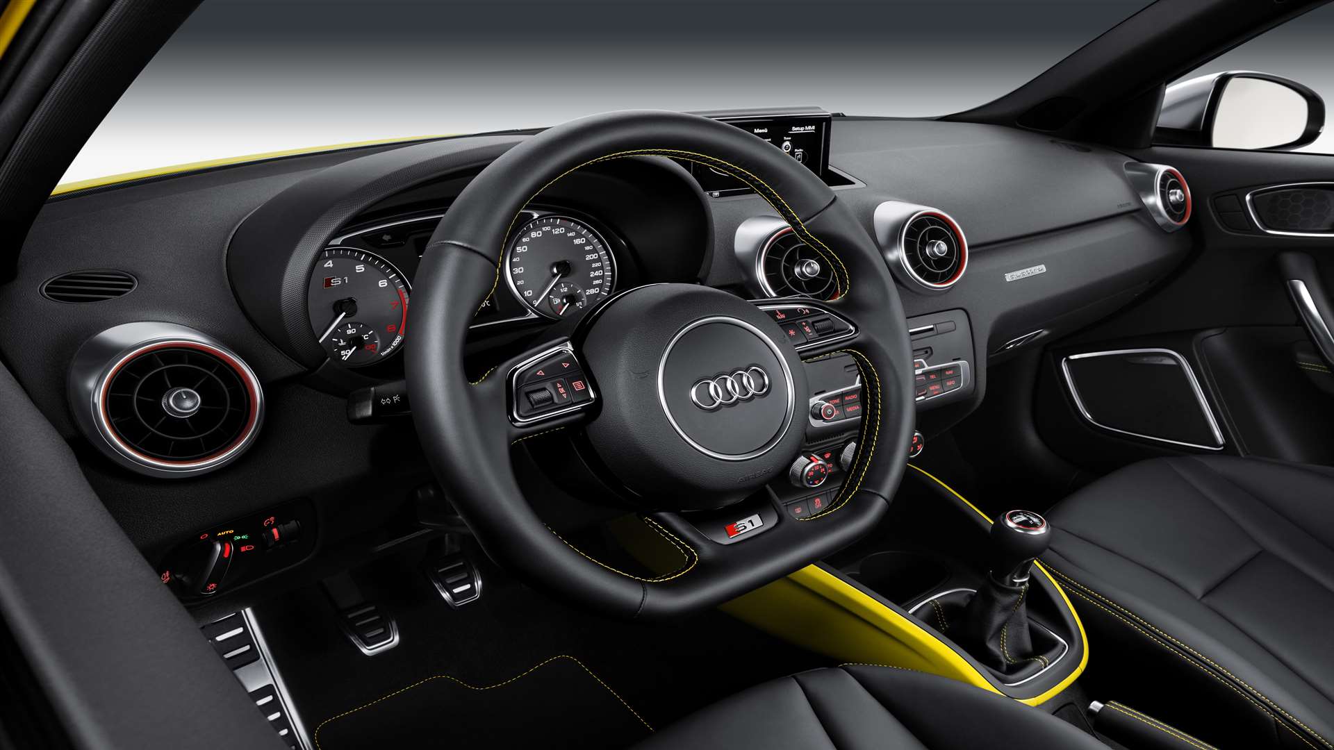 The interior is typical Audi