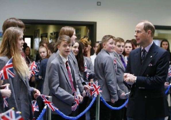 Prince Edward, as a future Duke of Edinburgh, visiting Christ Church Academy in Whitfield, Dover, in March 2020