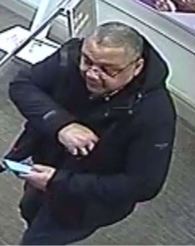 Officers want to speak to this man after a bank card was reported stolen. Picture: Kent Police