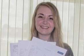 Jemma Paterson, from the Marsh Academy, with her A-level results.