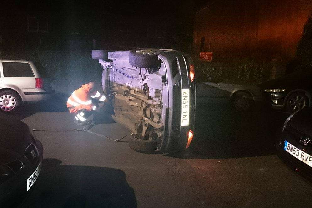 The vehicle was recovered in the early hours of the morning. Picture: Darren Blyth