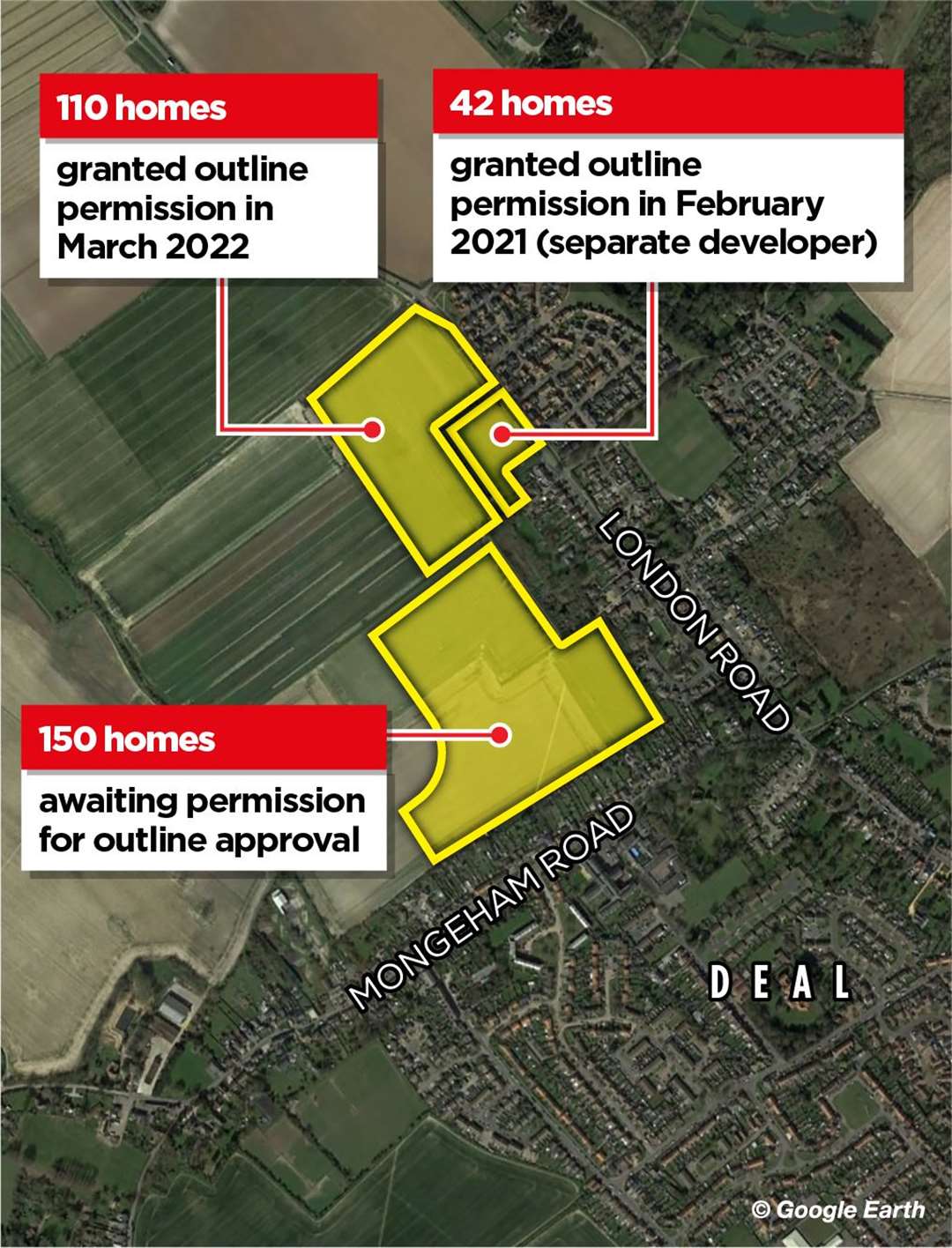 The site of the proposed homes in Deal