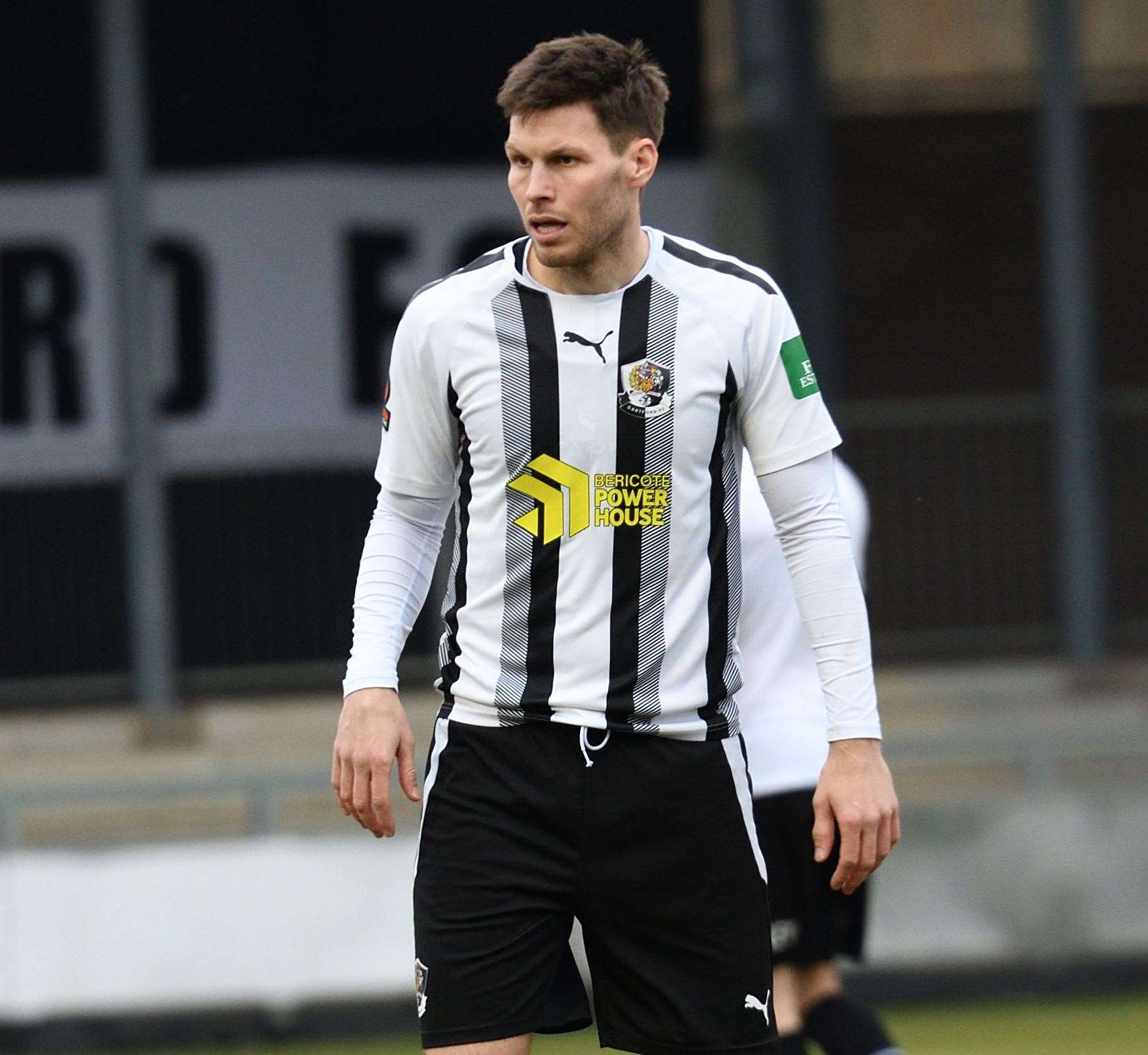 Charlie Sheringham - is closing in on a return to fitness for Dartford. Picture: Simon Hildrew