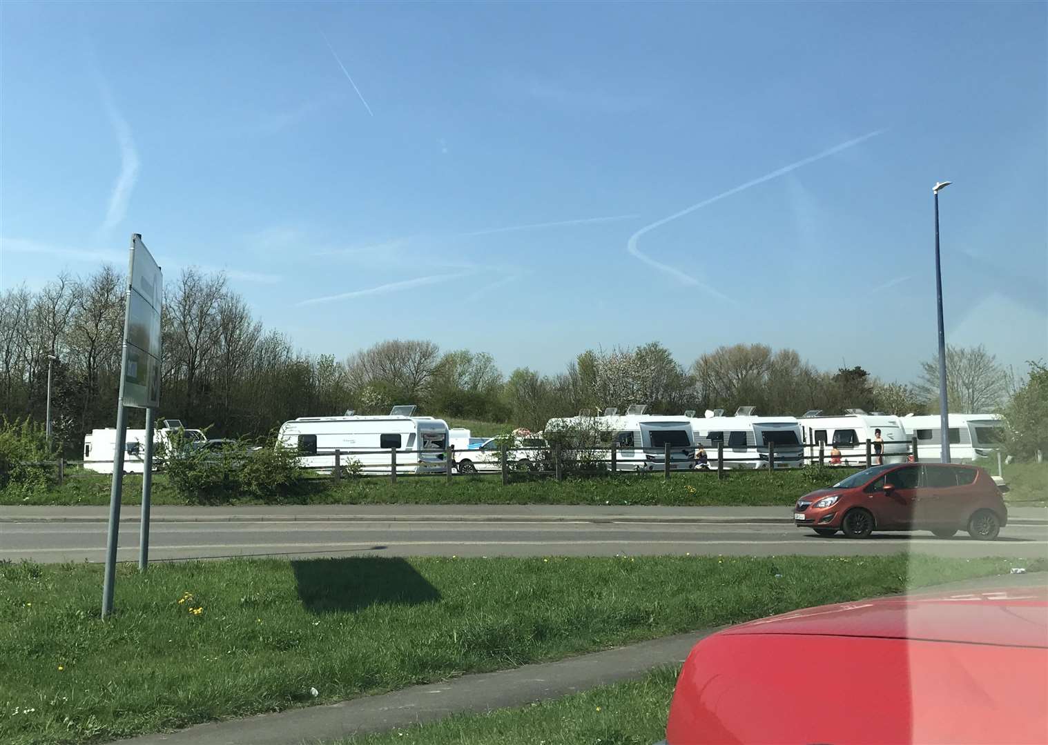 The caravans pictured in Valley Drive, Gravesend