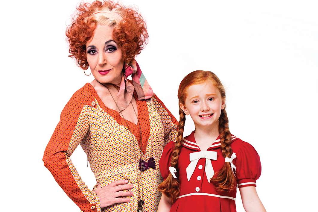 Lesley as Miss Hannigan with Annie