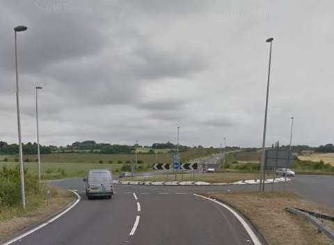 The crash happened at the roundabout on Peninsula Way. Picture: Google.