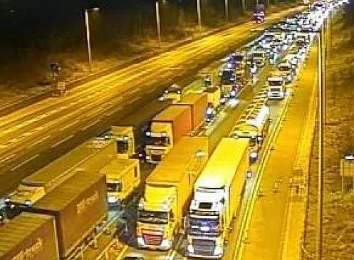 Traffic in the area following the crossing closure. Picture: Highways England