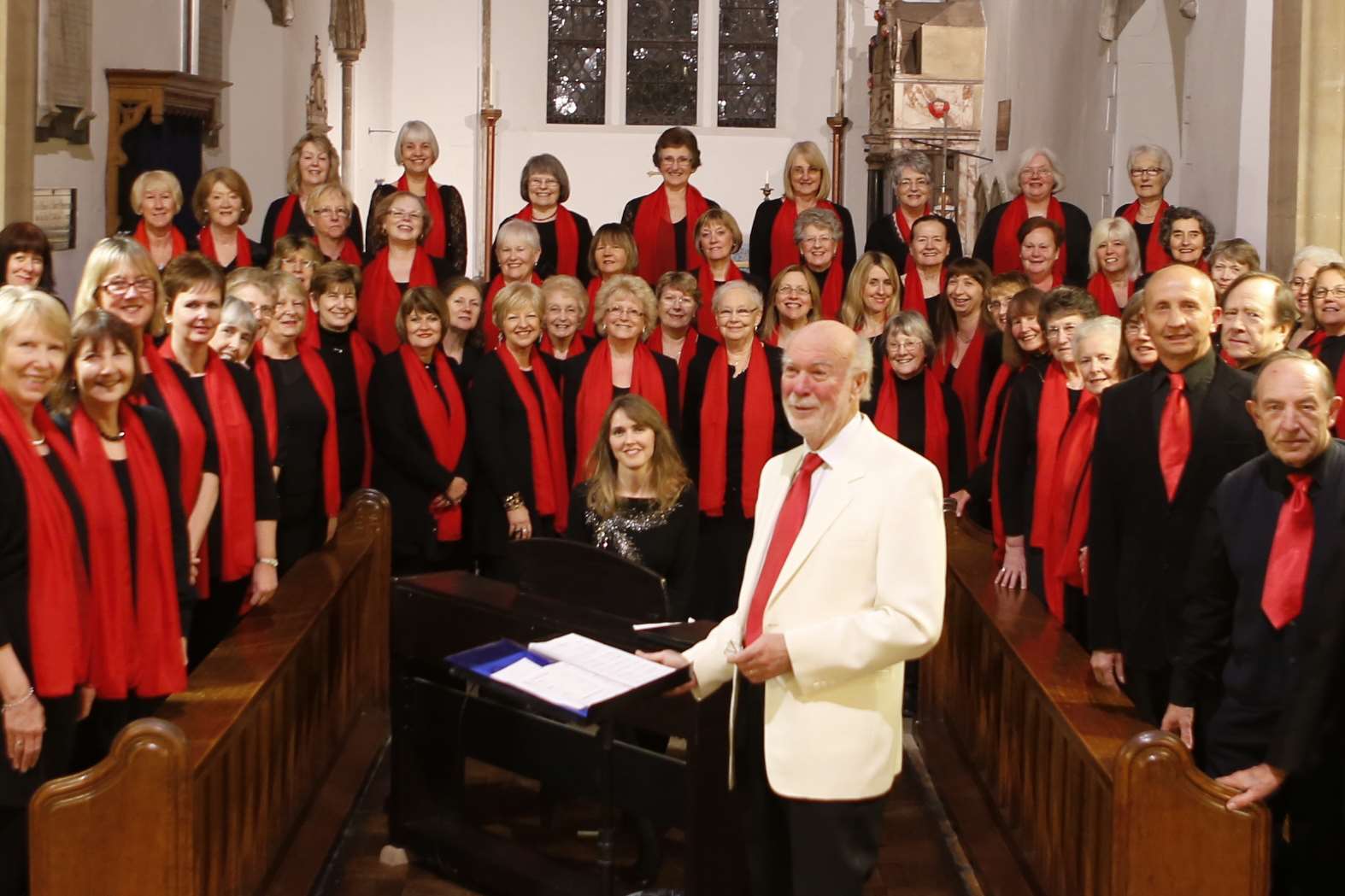 Jeffrey Vaughn Martin conducting the West Malling Community Choir at St Mary's Church in 2014