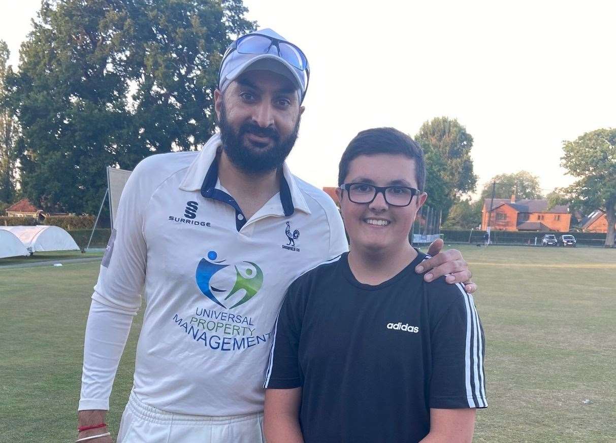 Former England international cricketer Monty Panesar was hit for six by 15-year-old Ruben Coleman (39106118)