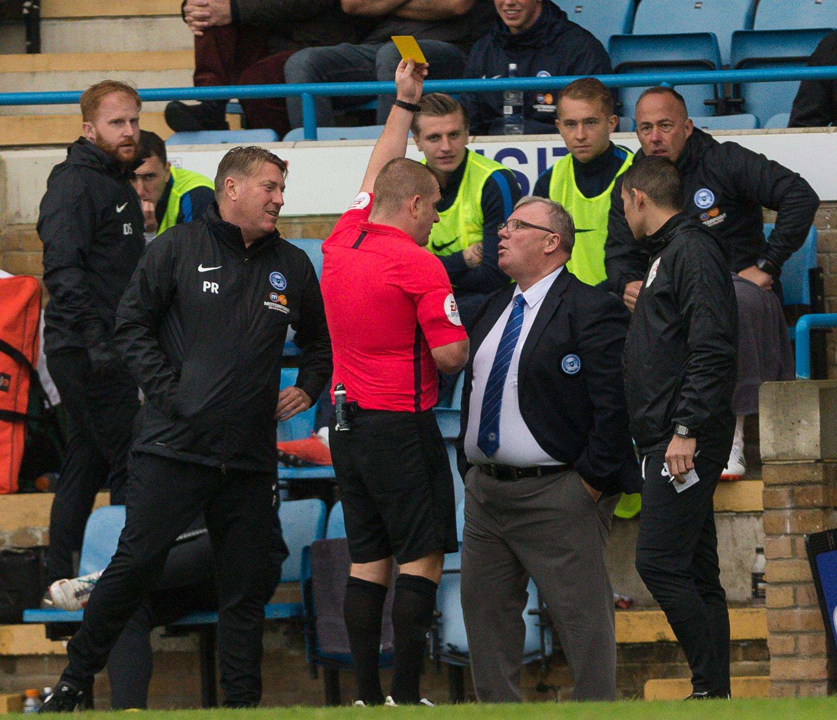 Peterborough manager Steve Evans goes in referee Lee Swabey's book Picture: Ady Kerry