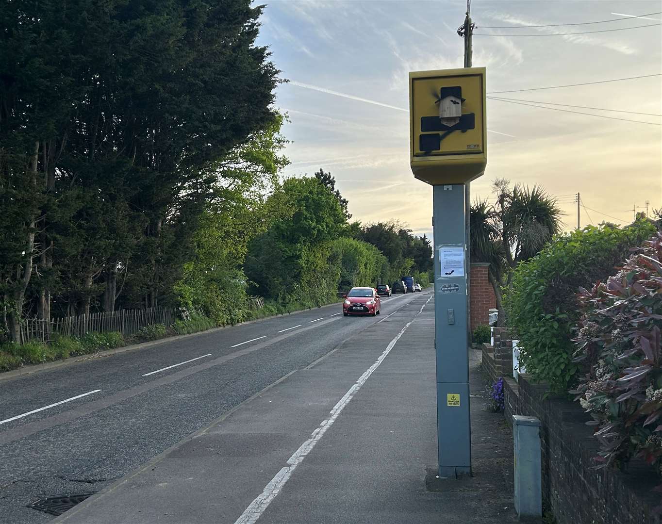 A bat box has been fitted to the speed camera in Hollywood Lane, Wainscott