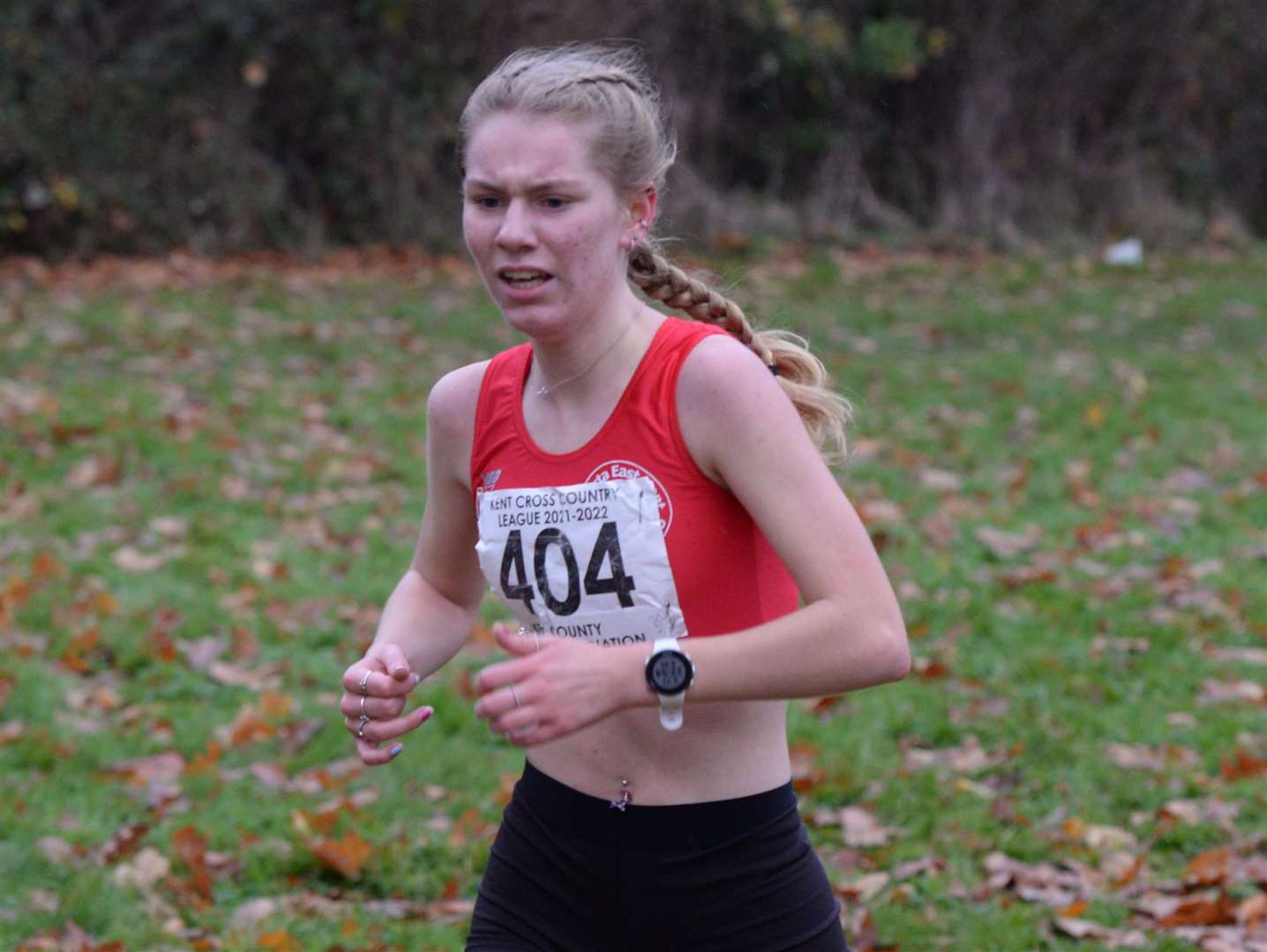 Amy Jayne-Goodhand of Invicta East Kent set the pace in the under-17 women's race. Picture: Chris Davey (53364435)