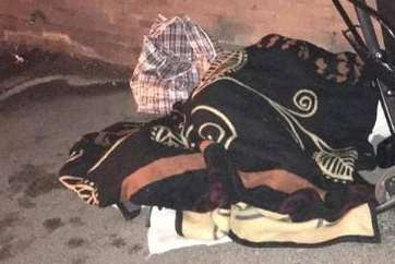 A homeless person sleeping on the streets of Chatham. Picture: Medway Help for Homeless