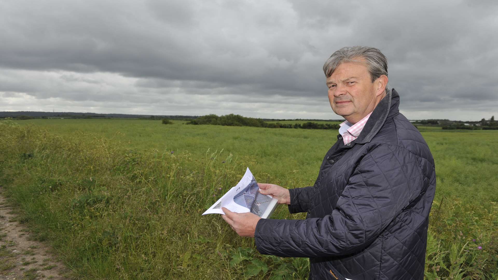 Nigel Goodhew at the site of the proposed solar farm.