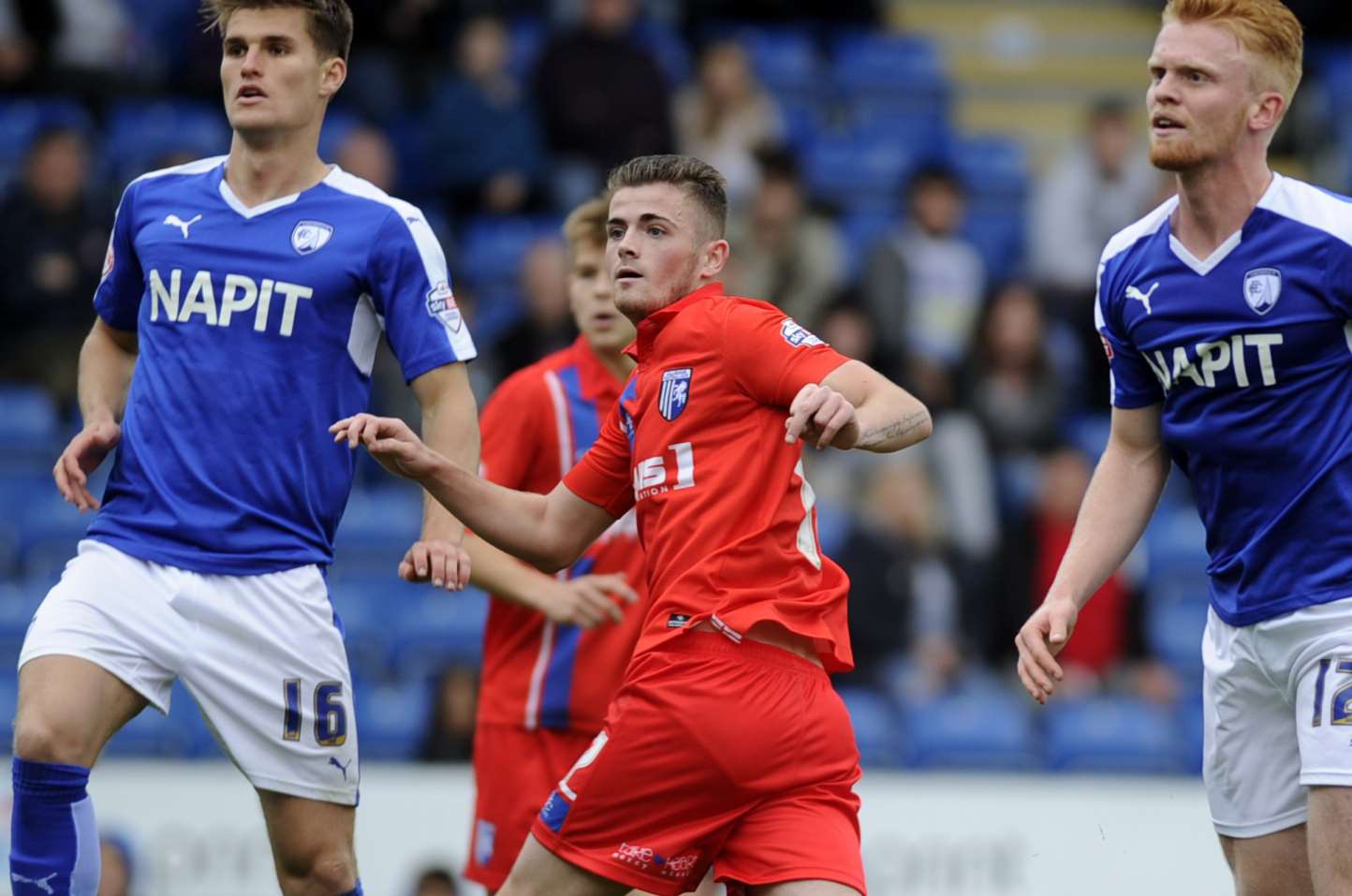 Rory Donnelly restores Gillingham's lead against Chesterfield Picture: Barry Goodwin