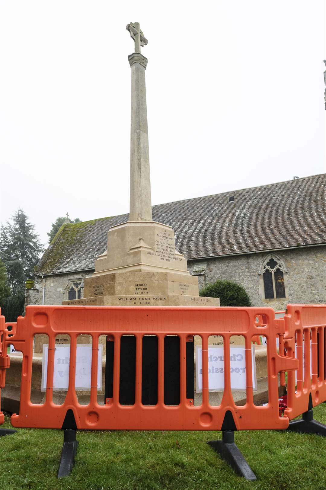 The war memorial at Holy Cross Church, Church Lane, Bearsted