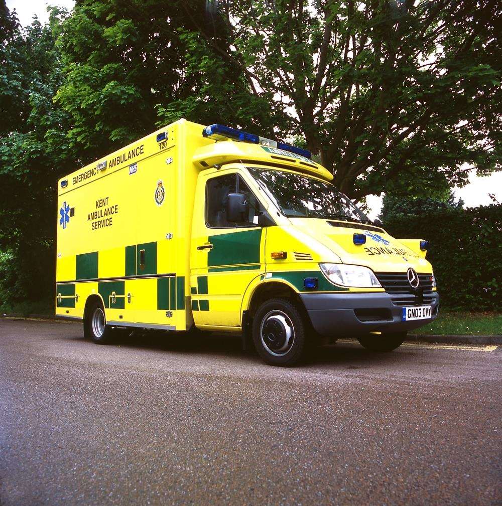 Cap: Kent Ambulance stock pic. When: n/aWhere: KentCopyright: Liz Spiers, Kent Ambulance NHS Trust, 01622 740331Cat: BusSlug: rb ambulance (2406668)
