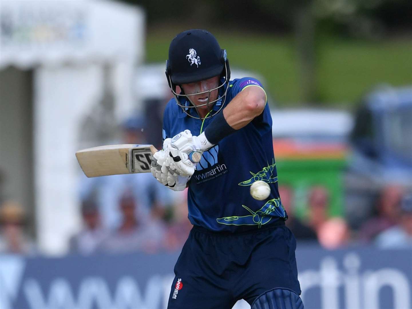 Kent's Joe Denly on his way to a century against Gloucestershire on Sunday. Picture: Keith Gillard