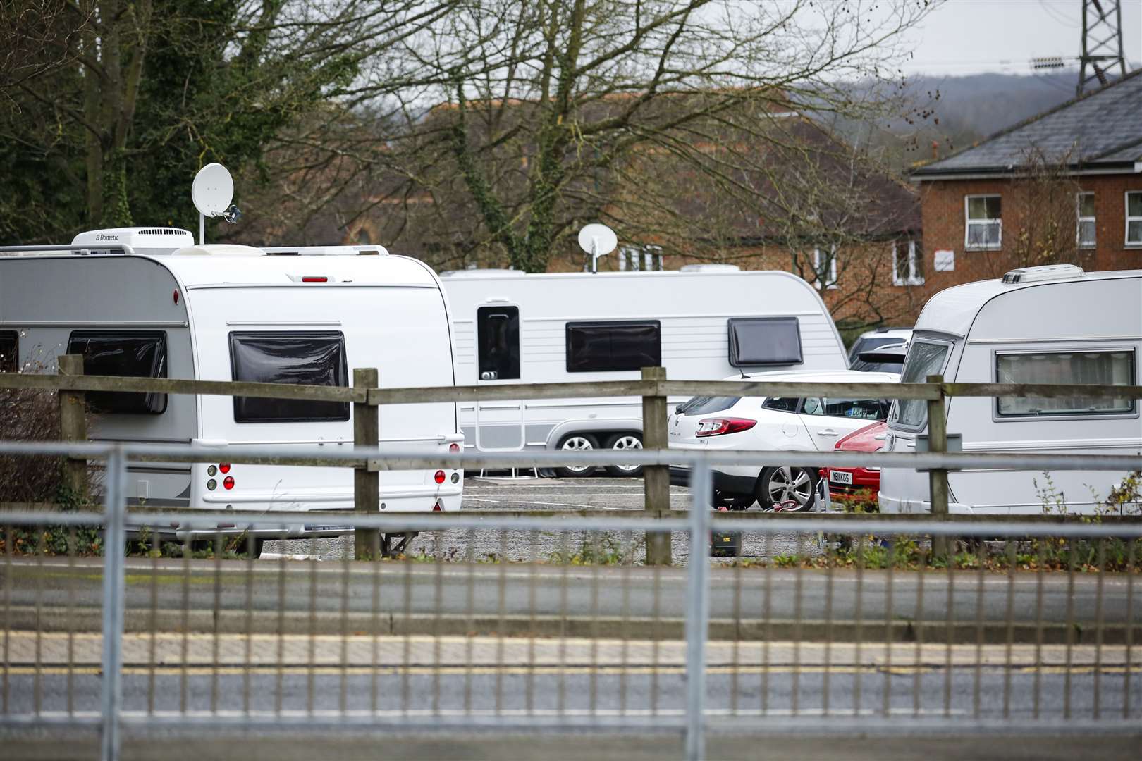 Caravans in the council-owned car park