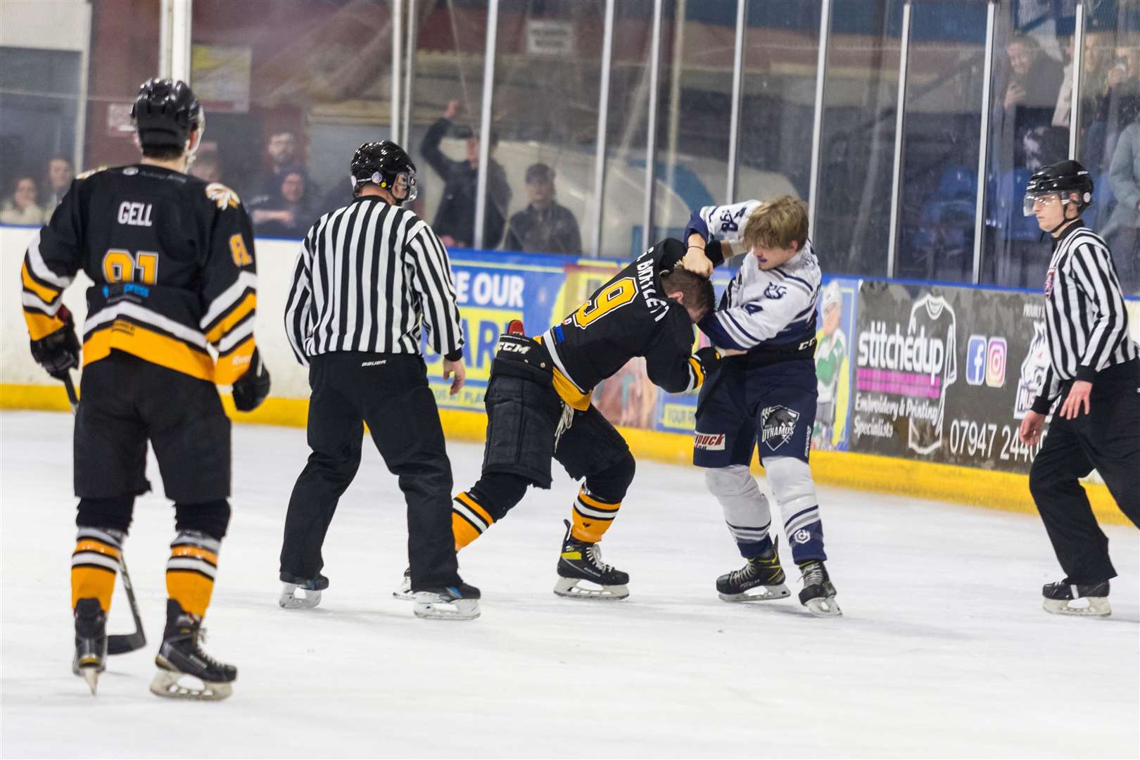 Invicta Dynamos' Taylor Chard and Chelmsford Chieftains' Grant Bartlett fight it out Picture: David Trevallion