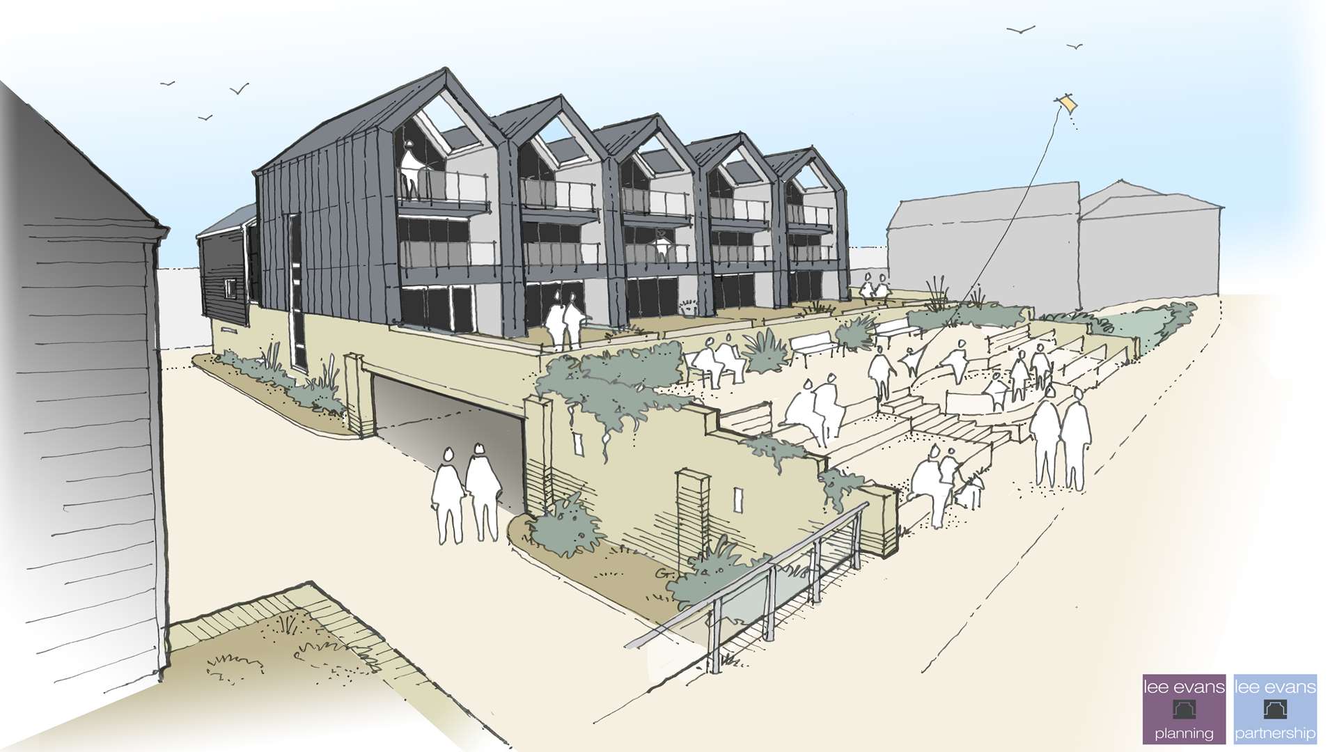 Revised plans for the Oval Chalet site in Whitstable. Picture: Lee Evans Planning