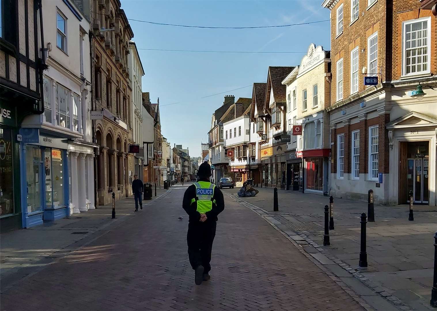 People in Canterbury diligently observed the social distancing rules on Tuesday. Picture: Police in Canterbury / Twitter