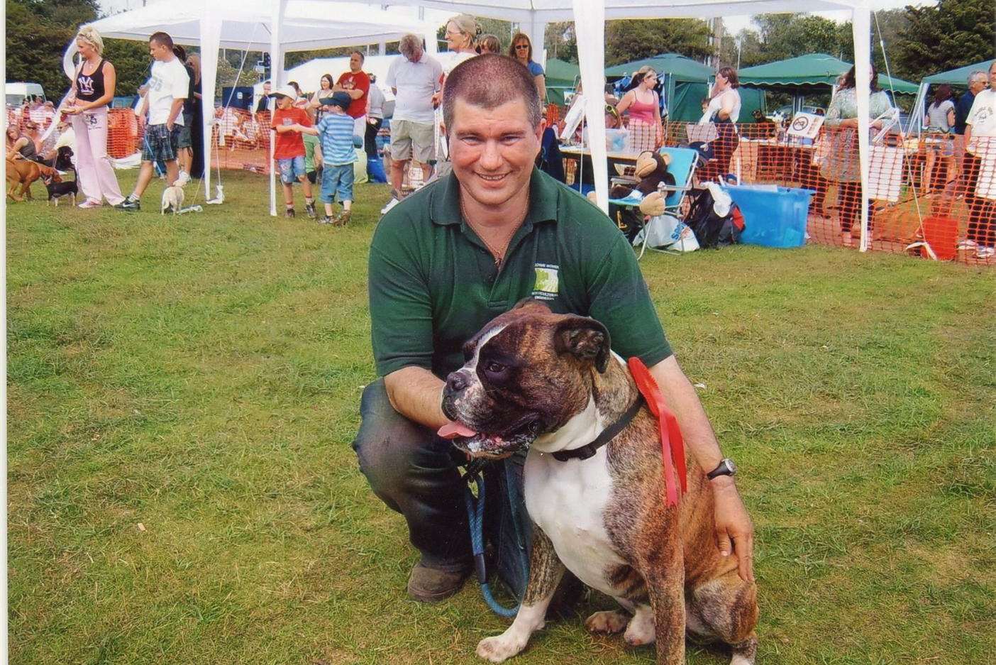Tye with his owner at an earlier show
