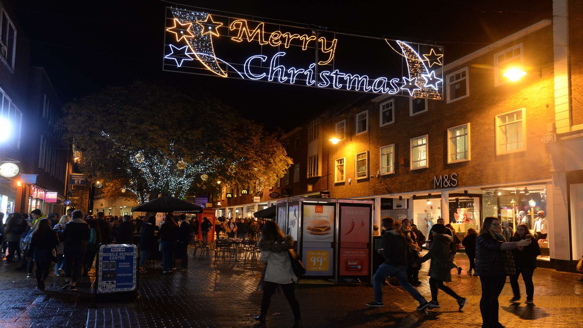Canterbury's Christmas lights following the switch-on