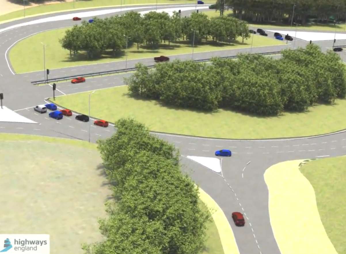 Highways England's proposal for an upgrade Stockbury roundabout