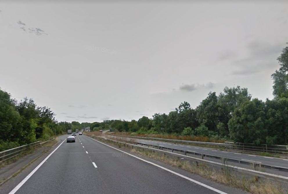 A van and a tractor collided on the A2 near Wincheap, Canterbury. Picture: Google Street View