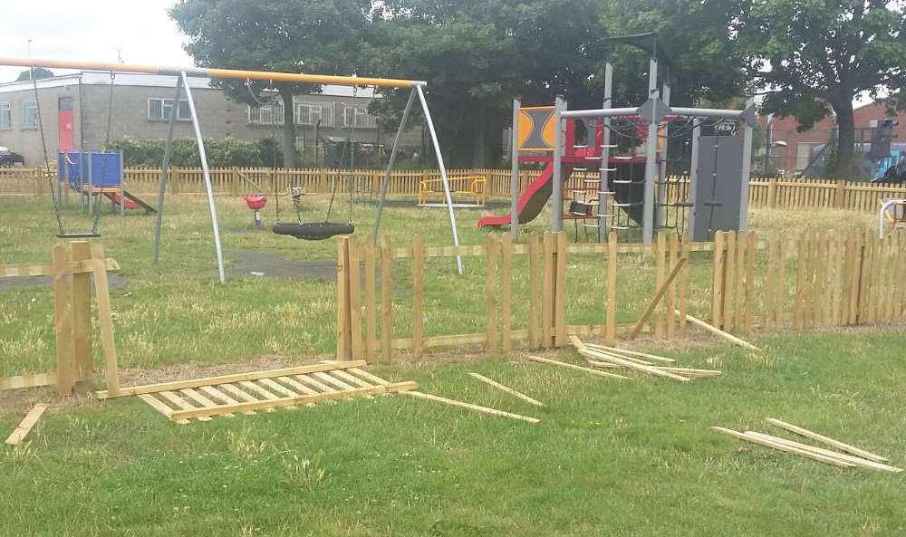 The damage at Warre Rec, Ramsgate last summer. Pic: Thanet District Council