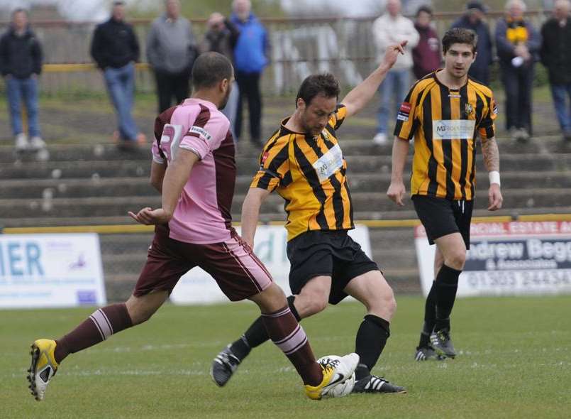 Action from Folkestone's 2-1 win over Corinthian Casuals on Saturday Picture: Gary Browne