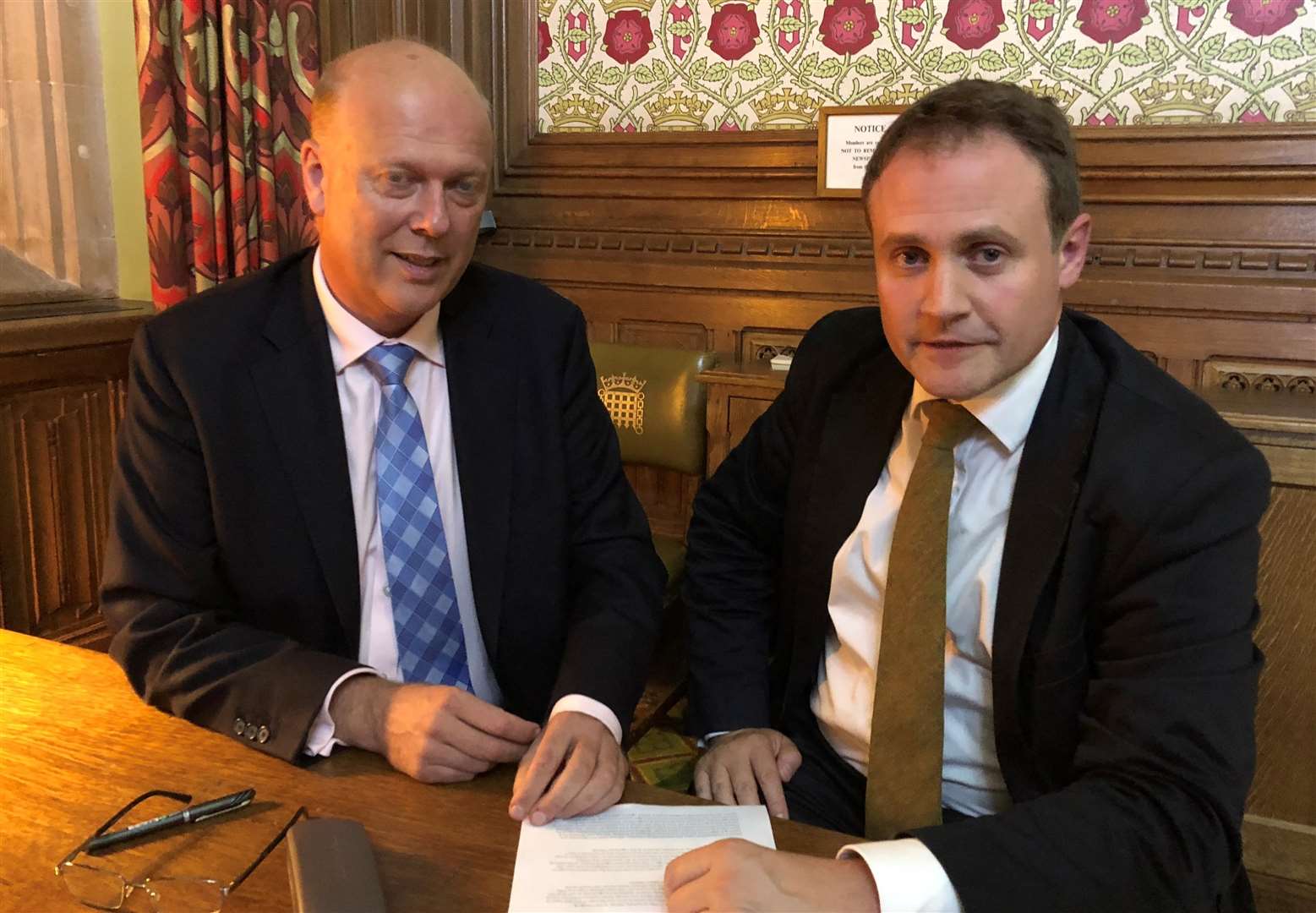 Tom Tugendhat MP with Transport Secretary Chris Grayling
