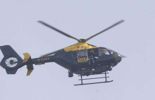 The police helicopter assisted the hunt for suspected burglars in Kings Hill. Picture: Chris Davey