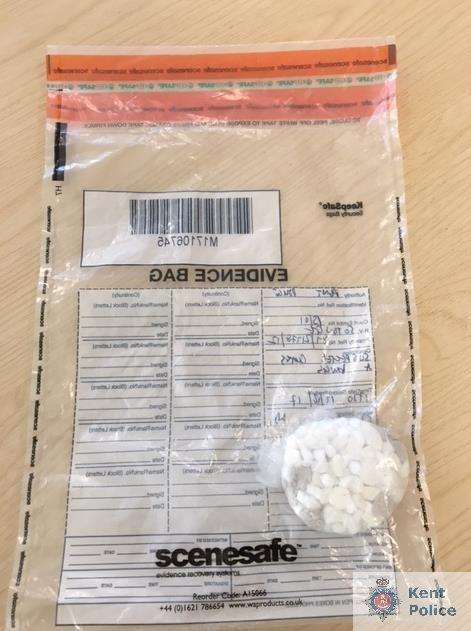 Christie was found with these drugs, picture Kent Police