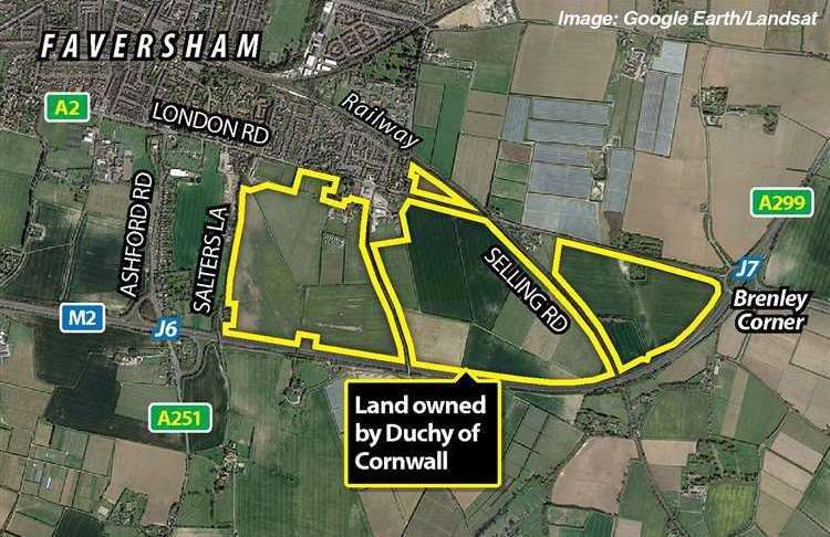The Duchy of Cornwall owns 320 acres of land in Faversham