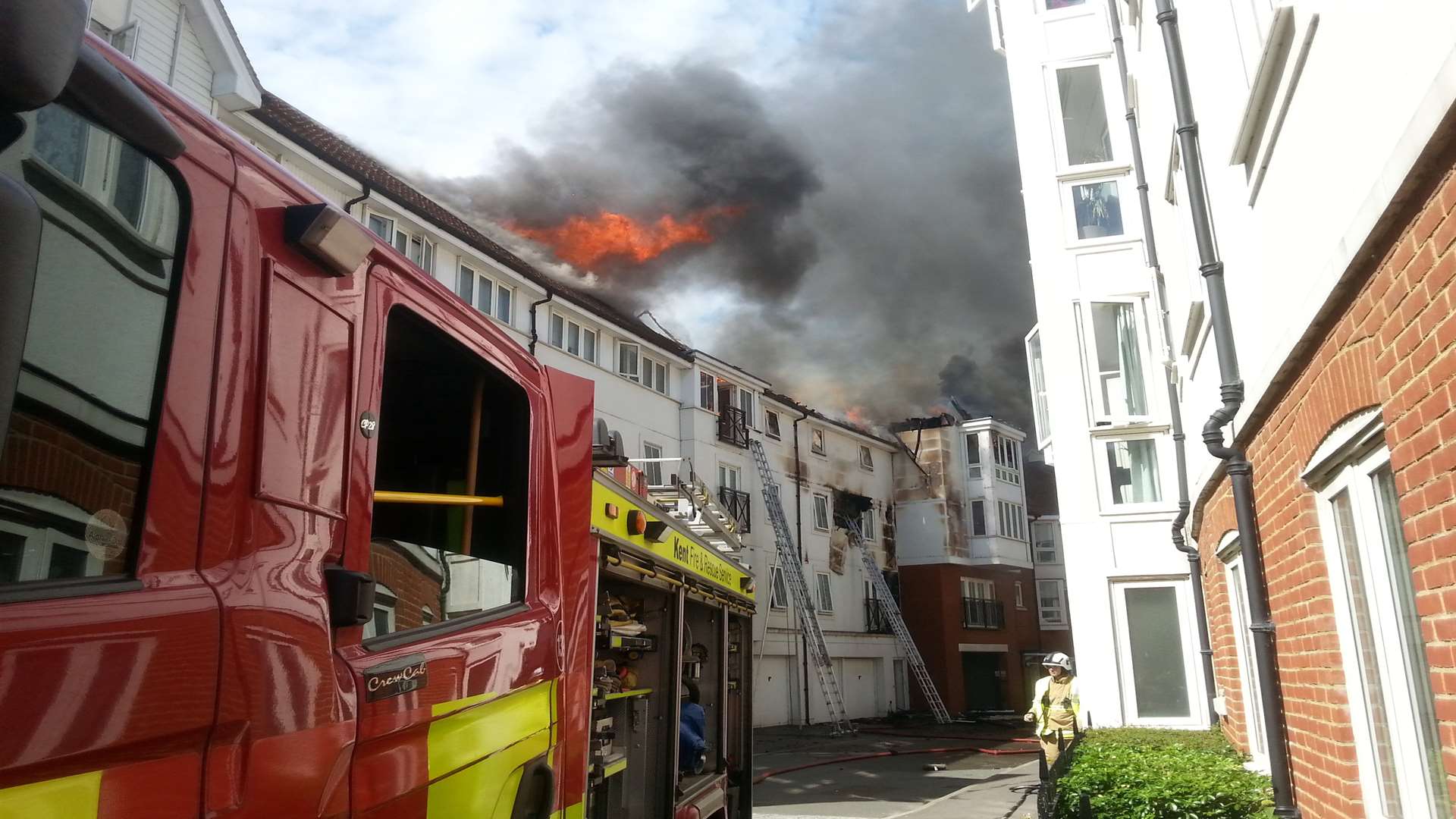 Firefighters tackled the huge blaze. Picture: Alex Claridge