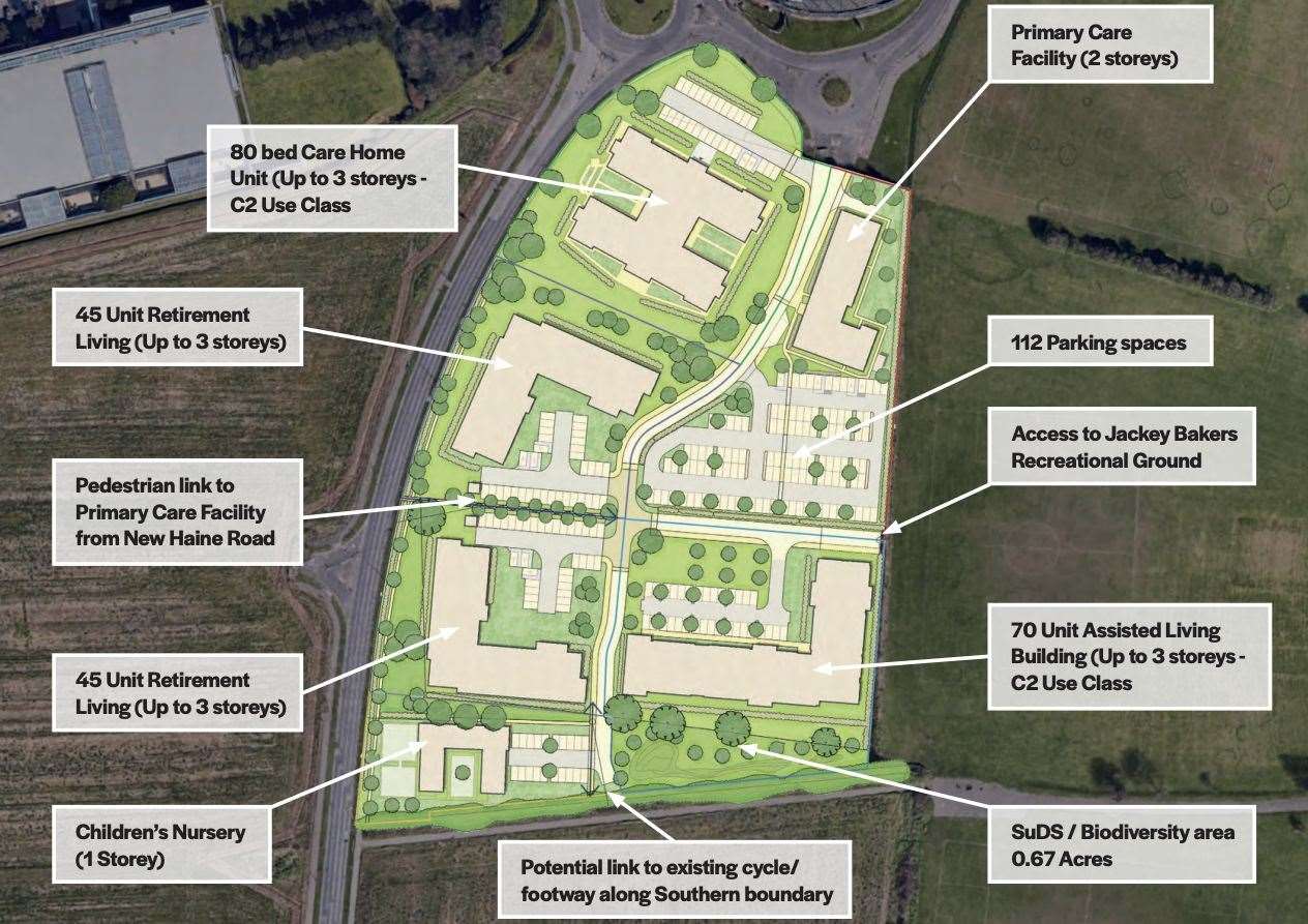 The masterplan for Westwood Health Campus between Broadstairs and Ramsgate. Picture: Clague