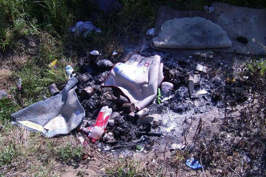Residents documented the rubbish left by a group of travellers who also parked there illegally