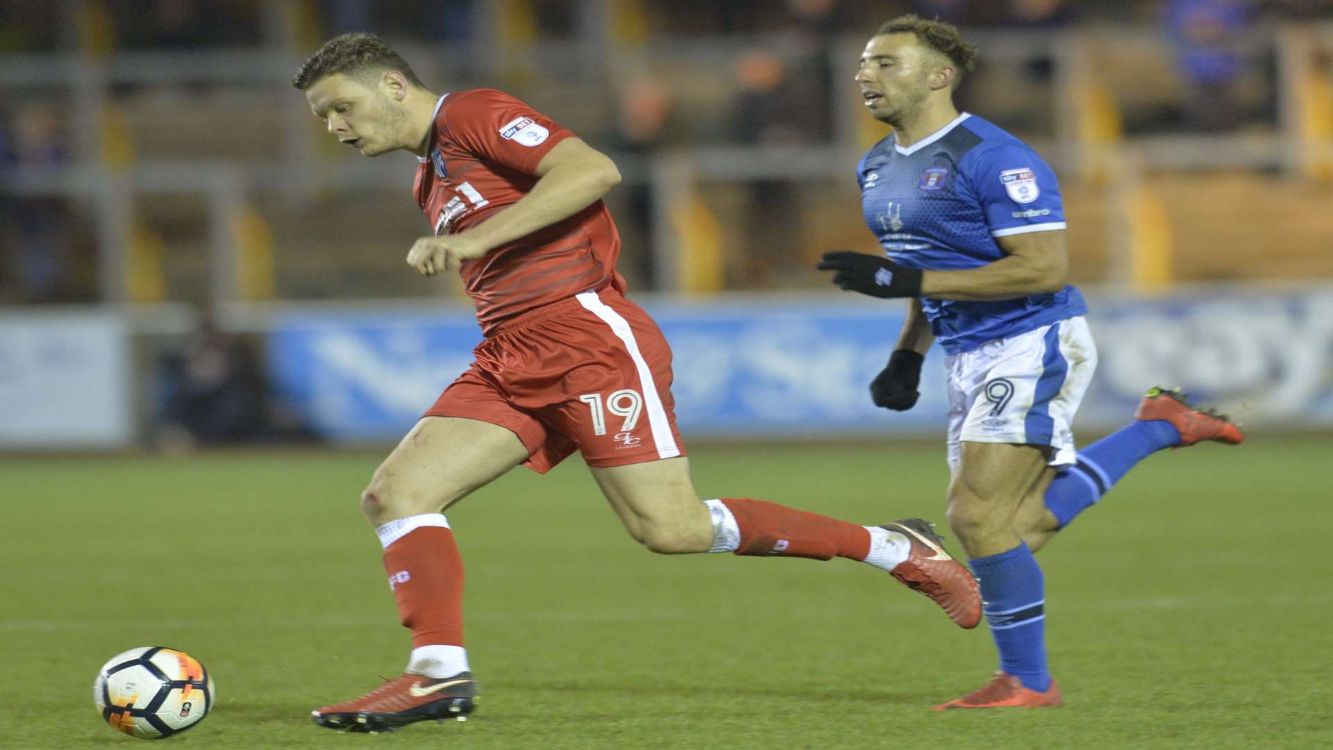 Gillingham's Ben Nugent on the ball at Carlisle on Tuesday. Picture: Stuart Walker / The Cumberland News and Star Carlisle