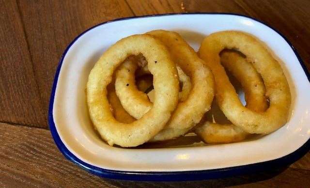 Under a heading of ‘Fancy something else?’ we ordered a portion of garlic bread and onion rings
